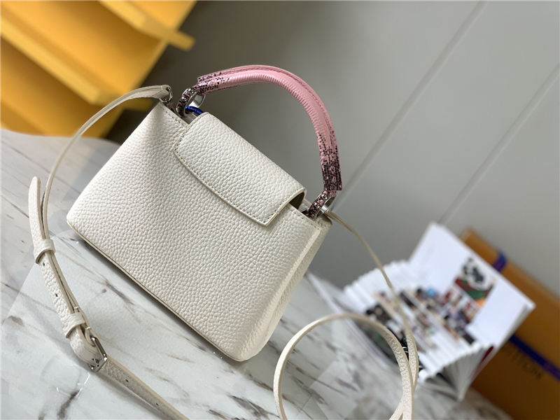 Louis Vuitton CAPUCINES MINI Taurillon/Lizard White M94048 High