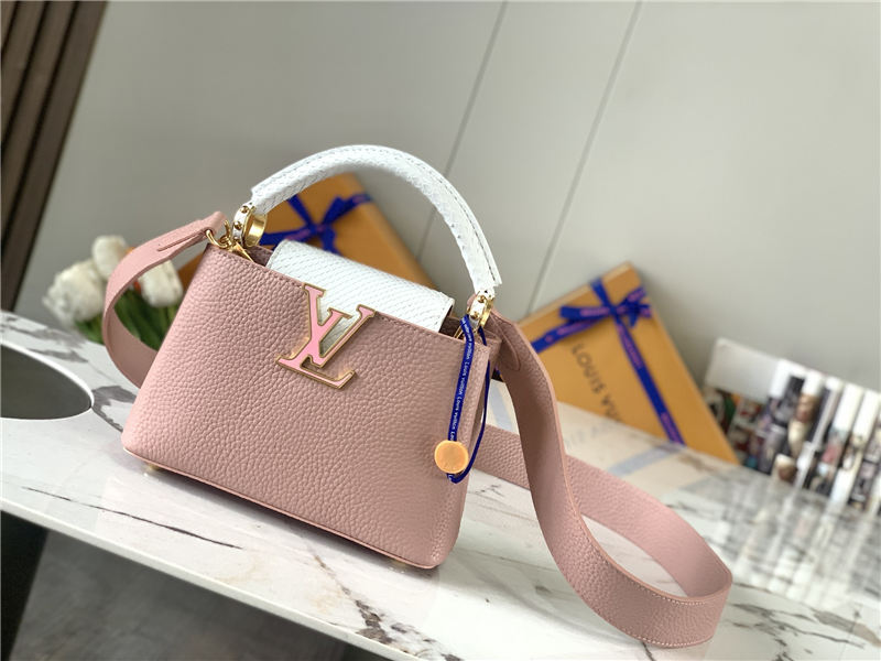 Louis Vuitton CAPUCINES MINI Taurillon/Python Dusty Pink M99731 High