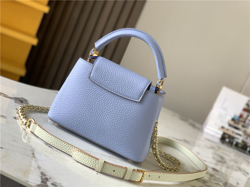 Louis Vuitton CAPUCINES MINI Taurillon Light Blue/Beige M59709 High