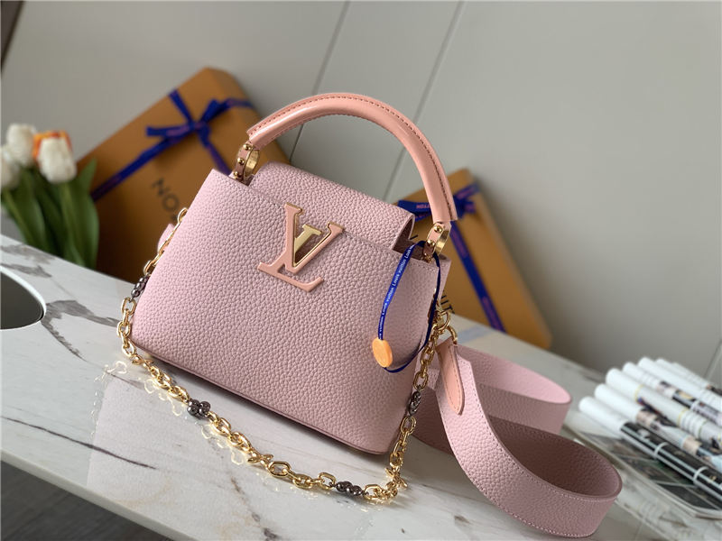 Louis Vuitton CAPUCINES MINI Taurillon Pink M80239 High