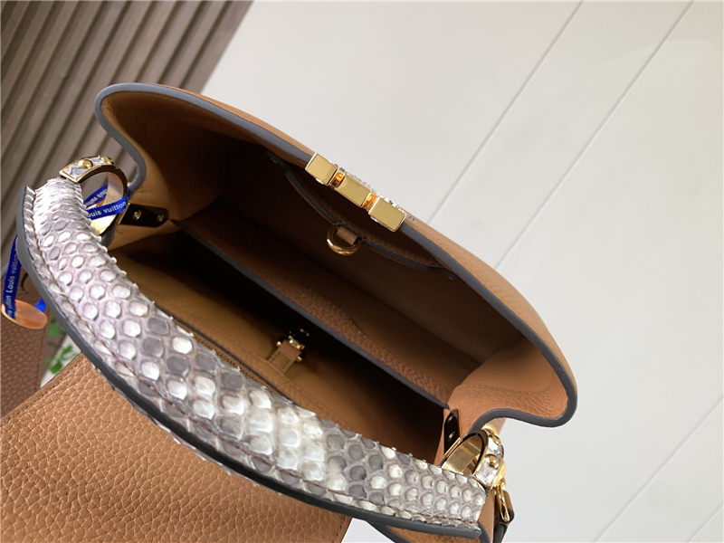 Louis Vuitton CAPUCINES BB Taurillon/Python Camel M80741 High