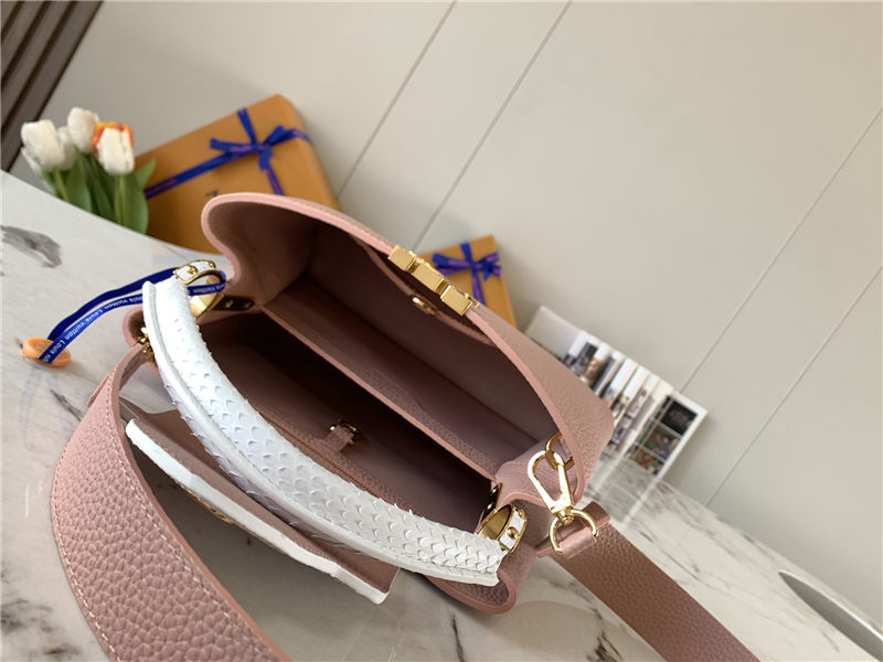 Louis Vuitton CAPUCINES BB Taurillon/Python Dusty Pink M99732 High