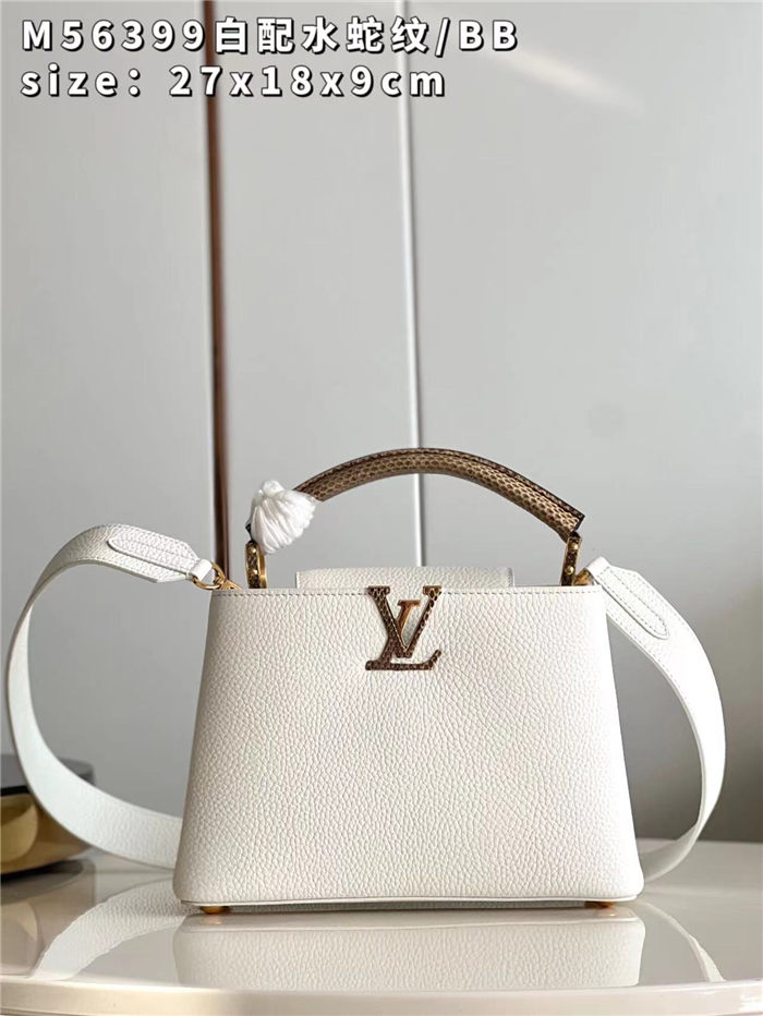 Louis Vuitton CAPUCINES BB Taurillon White M56399 High