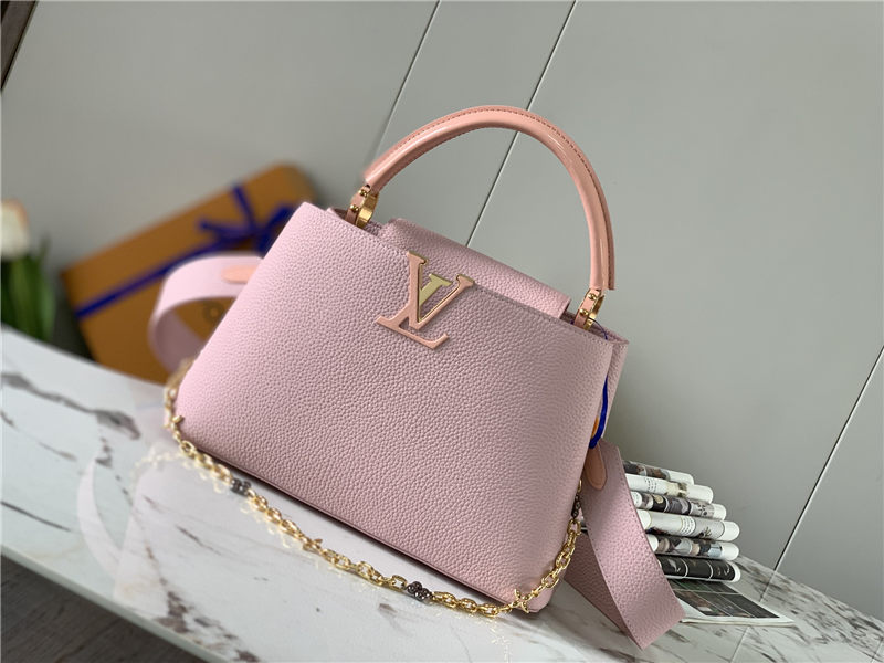 Louis Vuitton CAPUCINES MM Taurillon Pink M59209 High