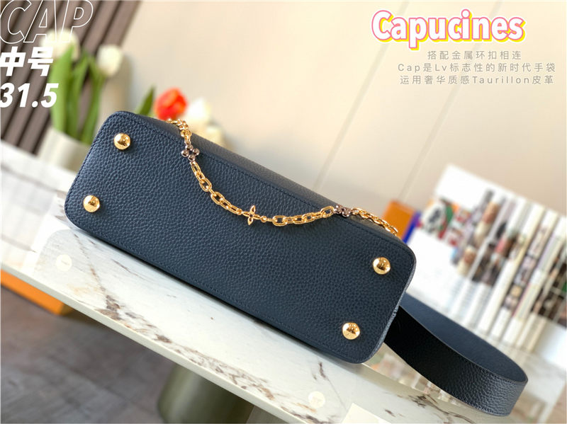 Louis Vuitton CAPUCINES MM Taurillon Navy M59209 High