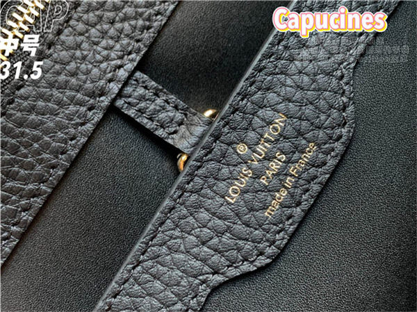 Louis Vuitton CAPUCINES MM Taurillon Black M59209 High