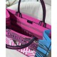 MEDIUM Dior BOOK TOTE D-Jungle Pop Embroidery Blue/Pink High