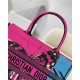 MEDIUM Dior BOOK TOTE D-Jungle Pop Embroidery Blue/Pink High