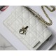 LADY Dior CHAIN POUCH Cannage Lambskin White High