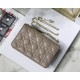 LADY Dior CHAIN POUCH Cannage Lambskin Warm Taupe High