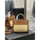 MANHATTAN NANO SHOPPING BAG IN RAFFIA AND SMOOTH LEATHER High