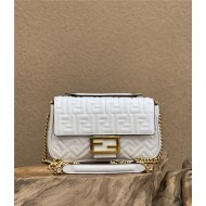 BAGUETTE Chain Midi leather bag White High