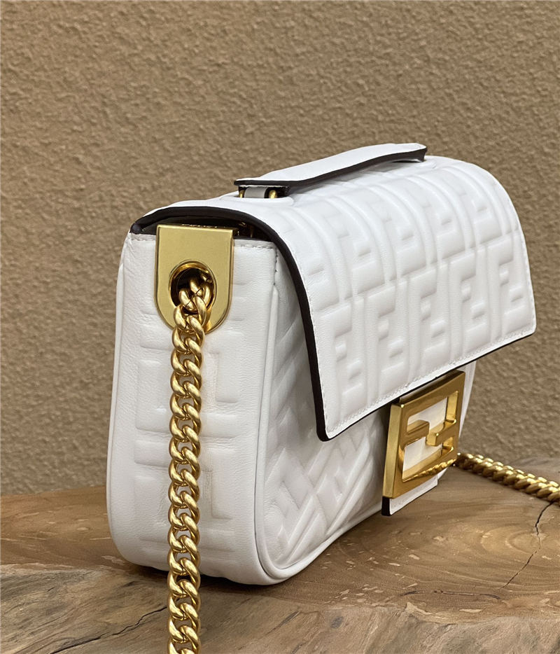 BAGUETTE Chain Midi leather bag White High