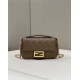 BAGUETTE Chain Midi leather bag Brown High