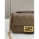 BAGUETTE Chain Midi leather bag Brown High