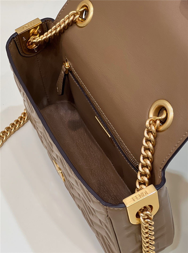 BAGUETTE Chain Midi leather bag Brown High