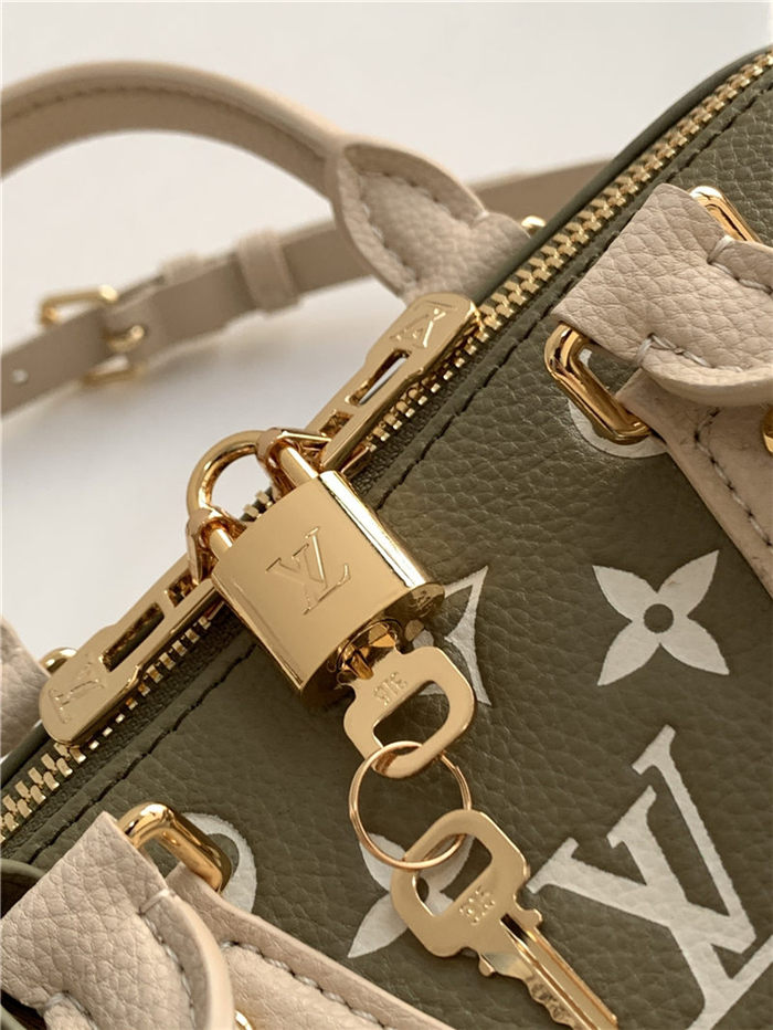 Louis Vuitton SPEEDY BANDOULIÈRE 20 Printed and embossed grained cowhide leather M46118 High