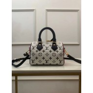 Louis Vuitton SPEEDY BANDOULIÈRE 20 Printed and embossed grained cowhide leather M46088 High