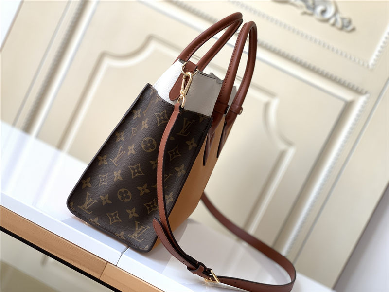 Louis Vuitton ON MY SIDE MM Twist calfskin and Monogram coated canvas M53823 Chataigne Brown High