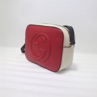 Gucci Soho Small Leather Disco Shoulder Bag 431567 Red/White High