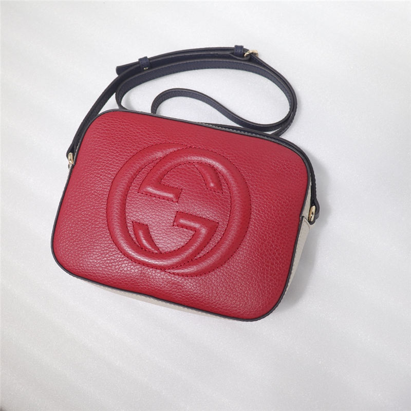 Gucci Soho Small Leather Disco Shoulder Bag 431567 Red/White High