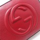 Gucci Soho Small Leather Disco Shoulder Bag 431567 Red/White High