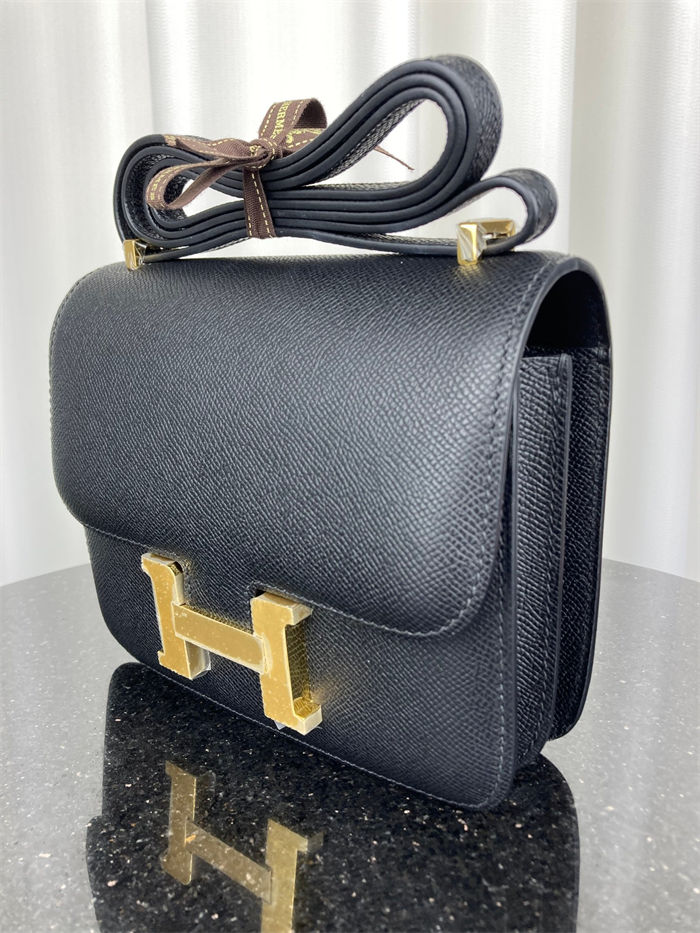 Hermes Mini Constance 18cm/24cm Epsom Bag WAX Black High