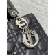 MEDIUM LADY Dior BAG Cannage Lambskin Black-Silver High 