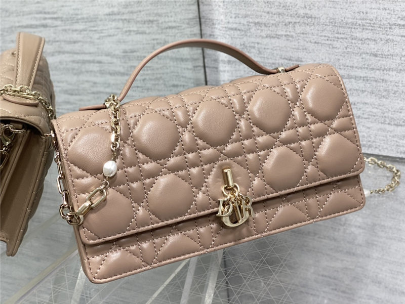 MISS DIOR MINI BAG Cannage Lambskin Rose Des Vents High