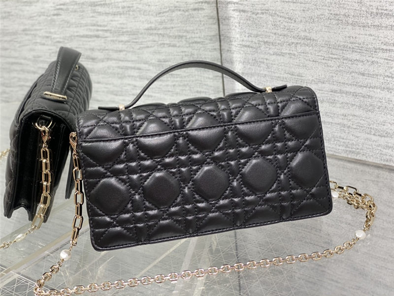 MISS DIOR MINI BAG Cannage Lambskin Black High