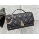 MISS DIOR MINI BAG Cannage Lambskin Black High