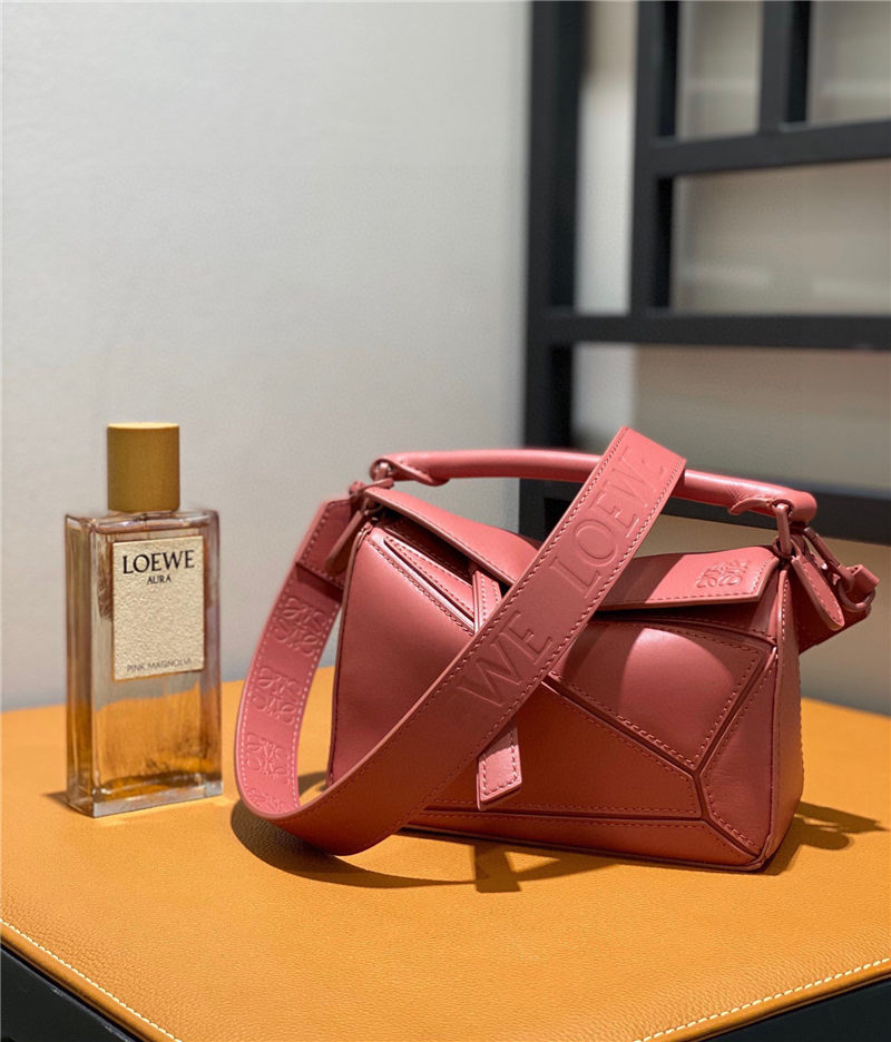 Mini Puzzle bag in satin calfskin Plumrose High