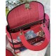 MEDIUM LADY D-LITE BAG  D-Flower Pop Embroidery Red and Pink High