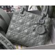 SMALL LADY Dior Cannage Calfskin with Diamond Motif Grey High