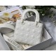 SMALL LADY Dior Cannage Calfskin with Diamond Motif White High