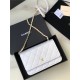 Classic Wallet on Chain A33814 Grained Calfskin Gold/Silver Metal White B