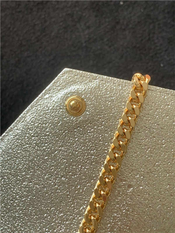 MONOGRAM CHAIN WALLET IN GRAIN DE POUDRE EMBOSSED LEATHER Gold-Metal High