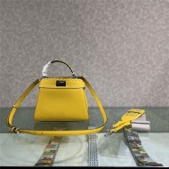 PEEKABOO ICONIC MINI grainy leather Selleria bag Yellow High