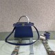 PEEKABOO ICONIC MINI grainy leather Selleria bag Blue High