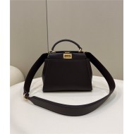 PEEKABOO ICONIC MINI leather bag Black FF Suede Inside High