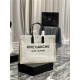 RIVE GAUCHE TOTE BAG IN LINEN AND LEATHER High