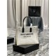 RIVE GAUCHE SMALL TOTE BAG IN LINEN AND LEATHER High