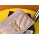 MONOGRAM CARD CASE IN GRAIN DE POUDRE EMBOSSED LEATHER Gold-Metal Pink High