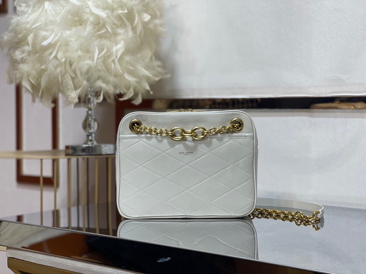 LE MAILLON SMALL CHAIN BAG IN QUILTED LAMBSKIN White High