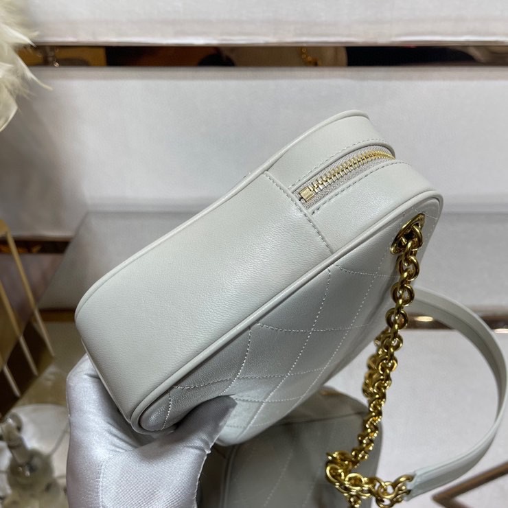 LE MAILLON SMALL CHAIN BAG IN QUILTED LAMBSKIN White High