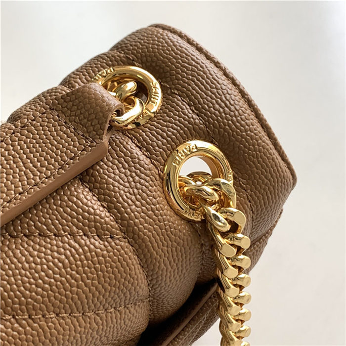 ENVELOPE MEDIUM BAG IN MIX MATELASSÉ GRAIN DE POUDRE EMBOSSED LEATHER Camel-Gold High