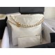 Chanel 22 SMALL HANDBAG Shiny Calfskin & Gold-Tone Metal AS3260 White High