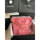 Chanel 22 SMALL HANDBAG Shiny Calfskin & Gold-Tone Metal AS3260 Pink High