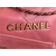 Chanel 22 SMALL HANDBAG Shiny Calfskin & Gold-Tone Metal AS3260 Pink High