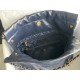 Chanel 22 SMALL HANDBAG Shiny Calfskin & Gold-Tone Metal AS3260 Navy High